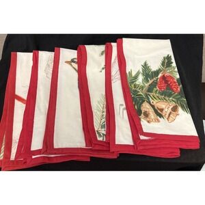 Williams & Sonoma Christmas Carols 6 Loose Dinner Napkins 20x20 In